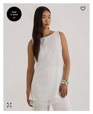 Ralph Lauren Double-Faced Georgette Sleeveless Tunic new with tiny defects 14